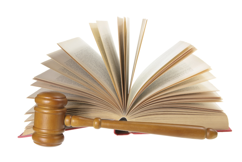 Gavel, legal book, criminal lawyers