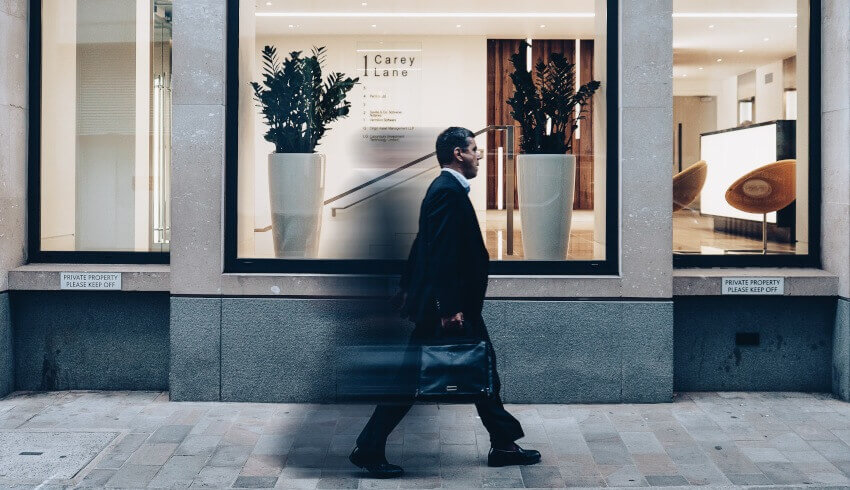 Man in a suit walking