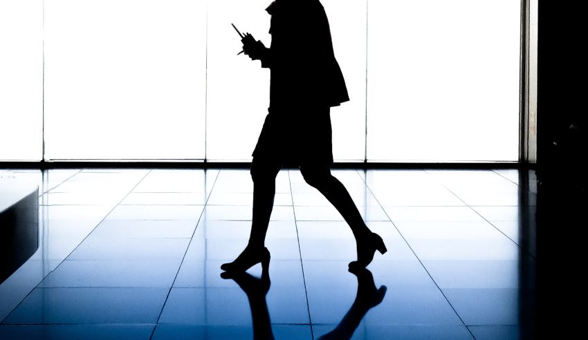 Woman walking in heels