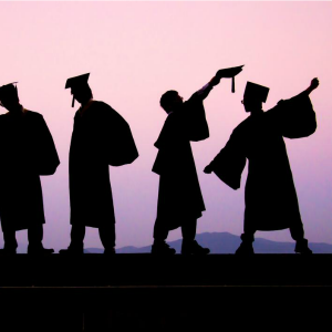 purple sky line of graduates law degree cost of education larger debt